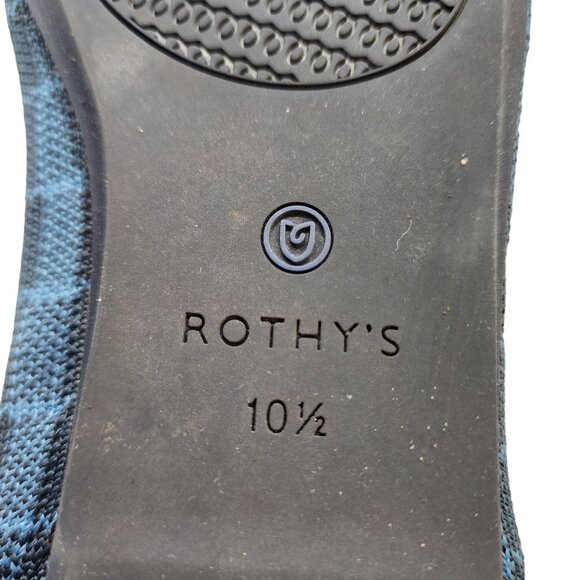 Rothy’s Womens Indigo Gingham Plaid Checkered Slip On Flats Loafers Round Toe 10 - Picture 7 of 7